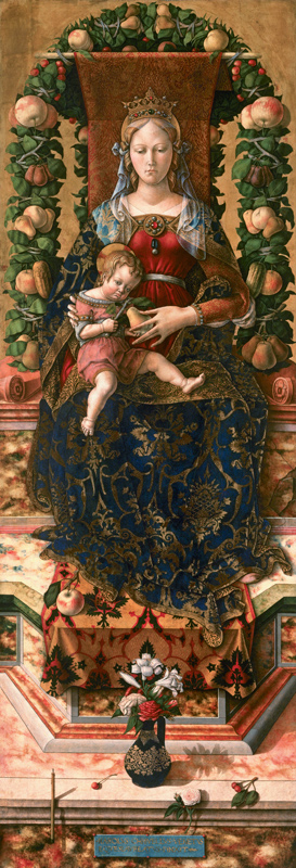 The Madonna of the Little Candle (Madonna della Candeletta) central panel of the triptych depicting  von Carlo Crivelli