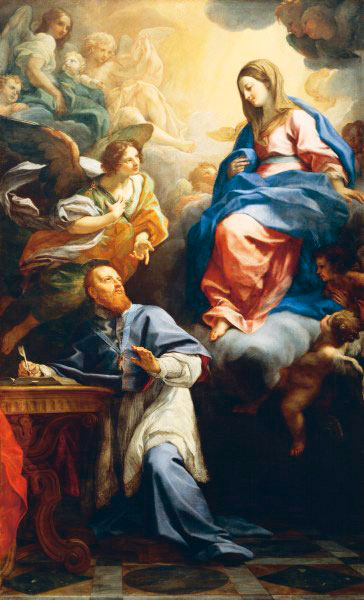 The Virgin with Child appearing to St Francis de Sales von Carlo Maratta or Maratti