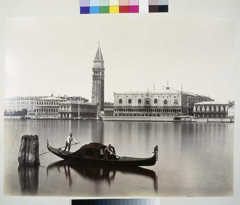 Venedig: Blick auf Markusbibliothek, Campanile und Dogenpalast von Carlo Naya