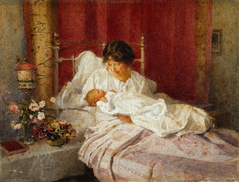 Eine Mutter mit ihrem Baby von Carlton Alfred Smith