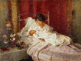 Eine Mutter mit ihrem Baby 1916