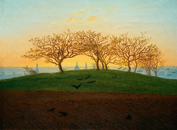 Hügel und Bruchacker bei Dresden von Caspar David Friedrich