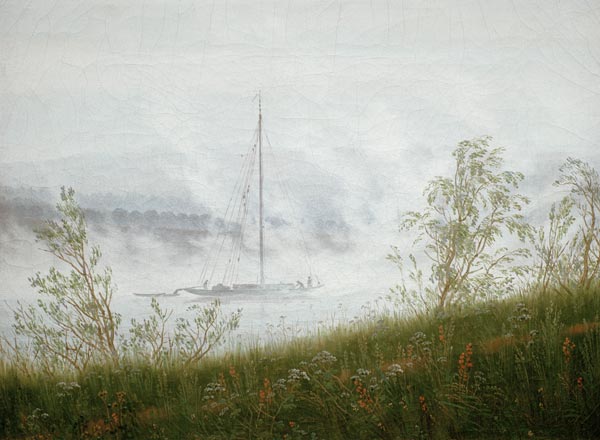 Elbschiff im Frühnebel von Caspar David Friedrich