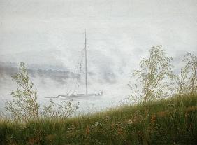 Elbschiff im Frühnebel um 1820/25