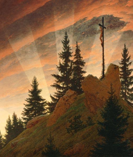 Das Kreuz im Gebirge (Ausschnitt - Teschner Altar) 1807-08