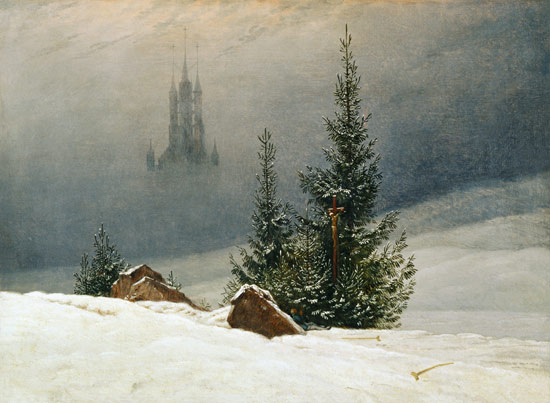 Winterlandschaft mit Kirche von Caspar David Friedrich