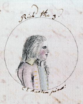 Portrait of Richard III (1452-85) c.1790 (pen & ink & w/c on paper)