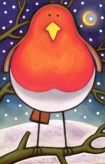 Christmas Robin, 1997 (pastel on paper)  von Cathy  Baxter