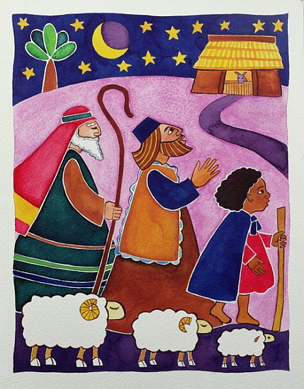 The Shepherds Journey to Bethlehem  von Cathy  Baxter