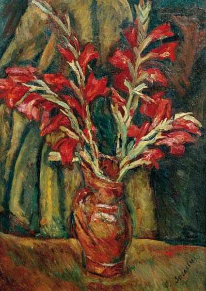 Rote Gladiolen in einer Vase von Chaim Soutine