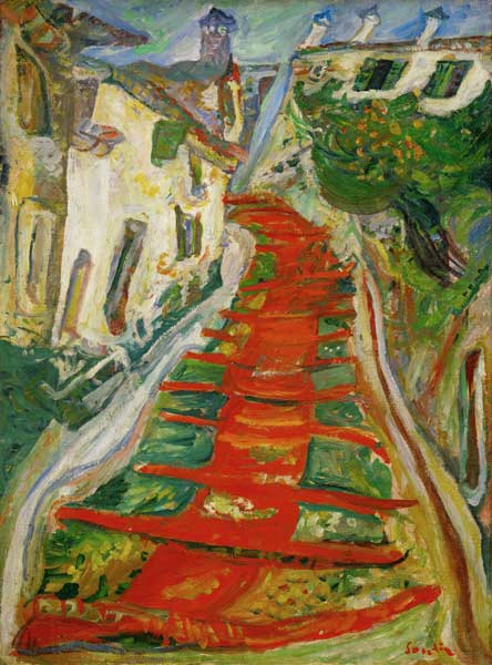 Rote Treppe in Cagnes von Chaim Soutine