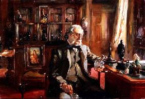 'L'Amateur chez lui' - Portrait of Mr. Charles Drury Edward Fortnum (1820-99) c.1893-94