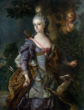 Luise Henriette Wilhelmine von Anhalt-Dessau (1750-1811) as Diana 1765