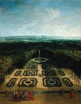 Promenade of Louis XIV (1638-1715) in the Gardens of the Grand Trianon 1713