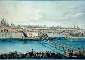 Laying of the Moskvoretsky Bridge in Moscow 1830