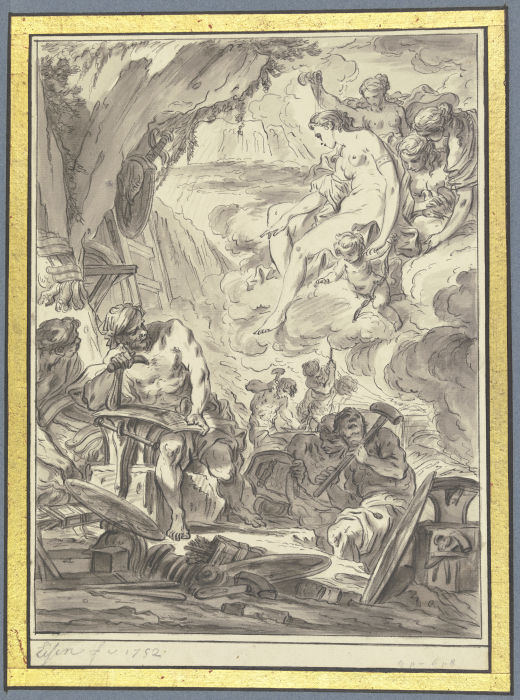 Venus in der Werkstatt des Vulkan, der die Waffen des Aeneas schmiedet von Charles Eisen