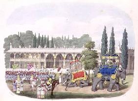 The Palace of Tippoo Sahib (1749-99) engraved by Thomas Hall for 'Oriental Drawings' pub. 1806