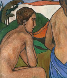 Seated Male Nude in a Landscape c.1889-90