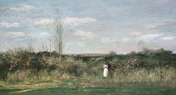 C.F.Daubigny / Spring Landscape / 1862 von Charles-François Daubigny