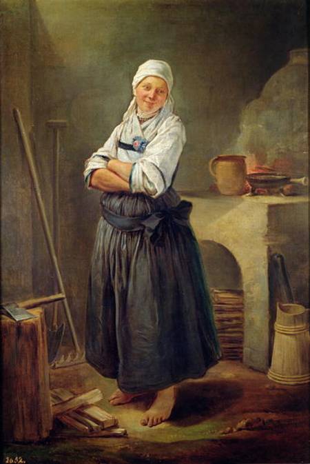 A Saxon Villager in her Kitchen von Charles-Francois Hutin