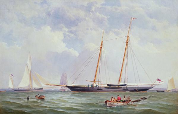A Portrait of the 110 Ton Royal Yacht Squadron Schooner 'Viking' off the Needles 1863