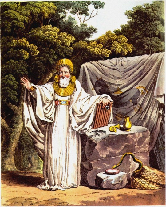 Druide in der Richtertracht (Aus "The Costume of the Original Inhabitants of the British Islands" vo von Charles Hamilton Smith