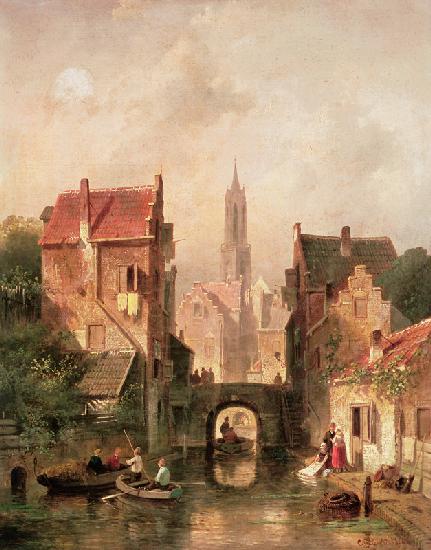 A Dutch canal scene 1866