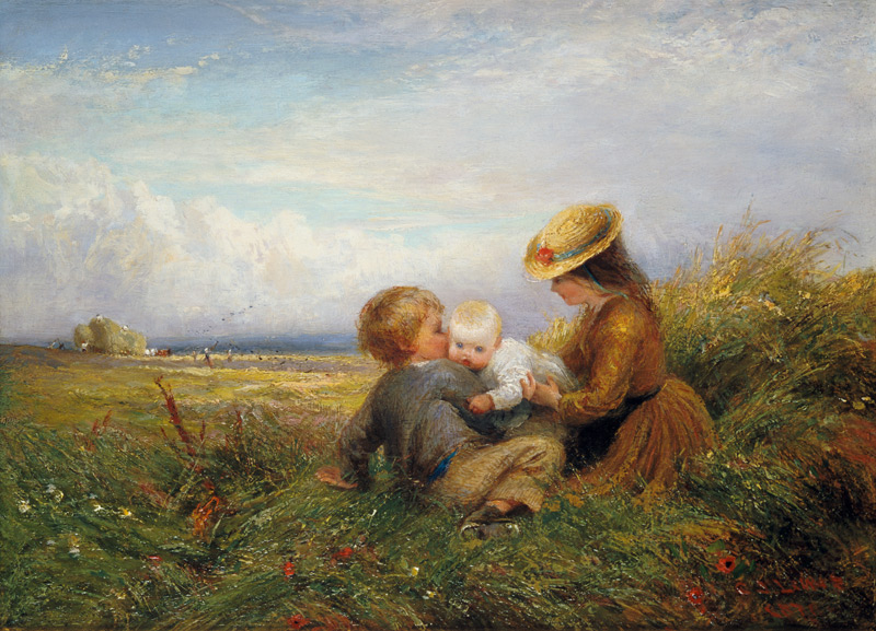 Children in a Field von Charles James Lewis