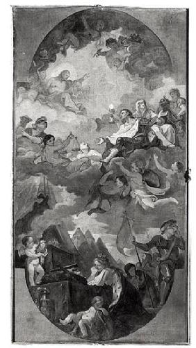 Apotheosis of St. Louis, sketch for the ceiling of the church San Luigi dei Francesi, Rome 1754-56