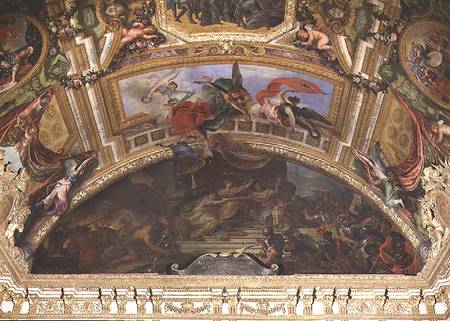 The Alliance of Germany and Spain with Holland, 1672, Ceiling Painting from the Galerie des Glaces von Charles Le Brun