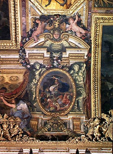 Defeat of the Turks in Hungary by the King's Troops in 1664, Ceiling Painting from the Galerie des G von Charles Le Brun