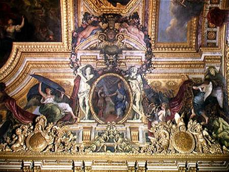 The Renewal of the Alliance with the Swiss in 1663, ceiling painting from the Galerie des Glaces von Charles Le Brun