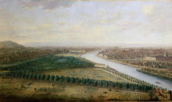 Paris, view from above the Champs-Elysees, c.1740 von Charles Leopold Grevenbroeck