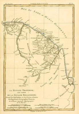 French Guyana, with part of Dutch Guyana, from 'Atlas de Toutes les Parties Connues du Globe Terrest 19th