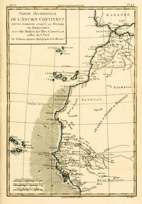 West Coast of Africa, from Lisbon to Sierra Leone, from 'Atlas de Toutes les Parties Connues du Glob von Charles Marie Rigobert Bonne