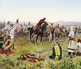 Konfrontation mit Indianern (Single Handed) von Charles Marion Russell