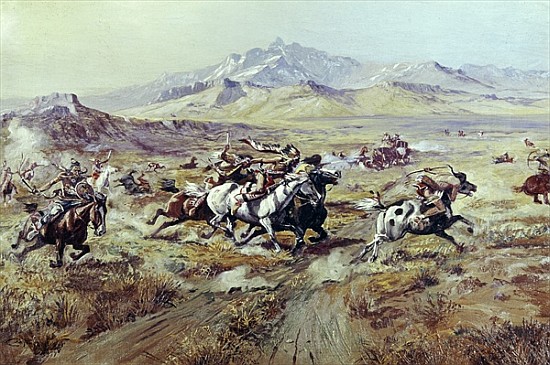 Stagecoach Attack von Charles Marion Russell
