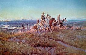 Riders of the Open Range (oil on canvas) 17th