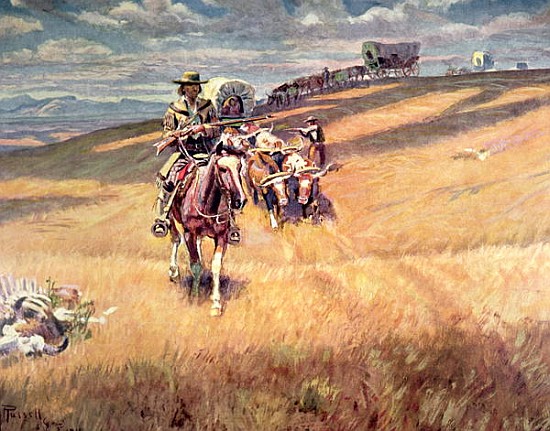 ''When wagon trails were dim'' von Charles Marion Russell