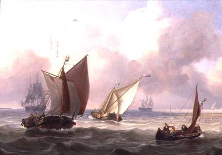 Dutch Pinks in a Swell off a Jetty von Charles Martin Powell