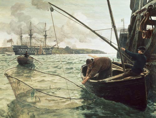 A Smelt Net von Charles Napier Hemy