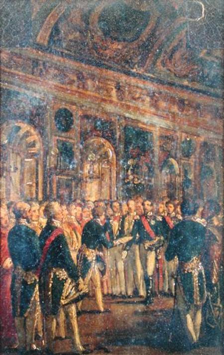 The Senate Presenting Louis Napoleon Bonaparte (1808-73) with the Result of the Plebiscite Proclaimi von Charles-Philippe Lariviere