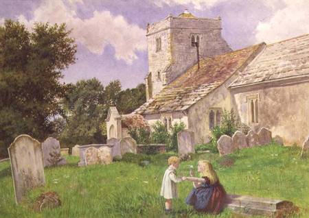 Children in a Church Yard von Charles Rossiter