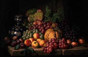 Still Life with Fruit and a Blue Vase