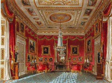 The Rose Satin Drawing Room, Carlton House, from 'The History of the Royal Residences', engraved by von Charles Wild