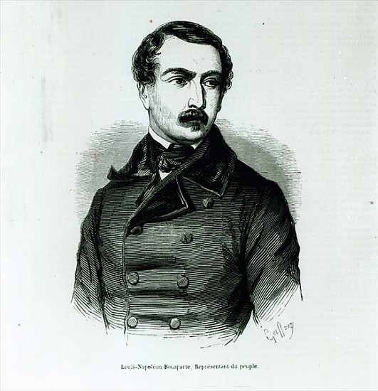 Portrait of Louis-Napoleon Bonaparte as a Representative of the People, 1848 litho) von Charles Michel Geoffroy