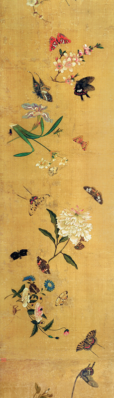 One Hundred Butterflies, Flowers and Insects, detail from a handscroll von Chen Hongshou