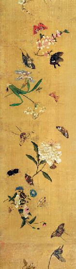 One Hundred Butterflies, Flowers and Insects, detail from a handscroll