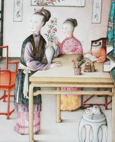 Detail from imperial Canton panel, Qianlong period von Chinese School