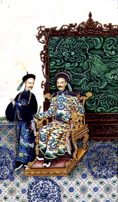 Emperor Seated with a Man von Chinese School